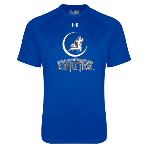  Under Armour Royal Tech Tee - College of Southern Nevada Mascot Wordmark Stacked