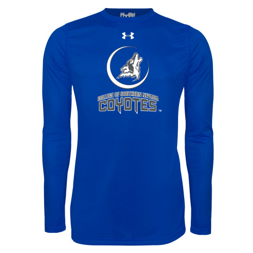  Under Armour Royal Long Sleeve Tech Tee - College of Southern Nevada Mascot Wordmark Stacked
