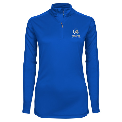  Syntrel Womens Royal Interlock 1/4 Zip - College of Southern Nevada Mascot Wordmark Stacked