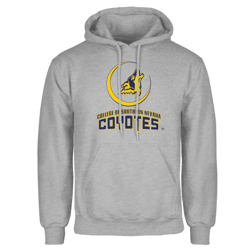  Grey Fleece Hoodie - College of Southern Nevada Mascot Wordmark Stacked