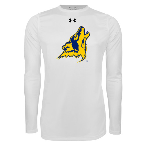  Under Armour White Long Sleeve Tech Tee - College of Southern Nevada Mascot Head