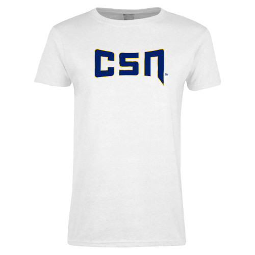  Womens White Short Sleeve Tee - College of Southern Nevada CSN