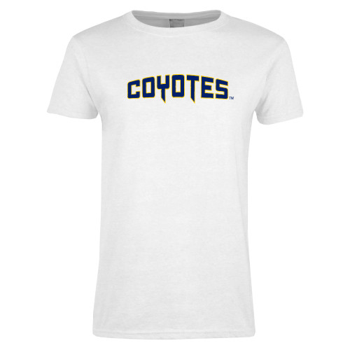  Womens White Short Sleeve Tee - College of Southern Nevada Coyotes Wordmark