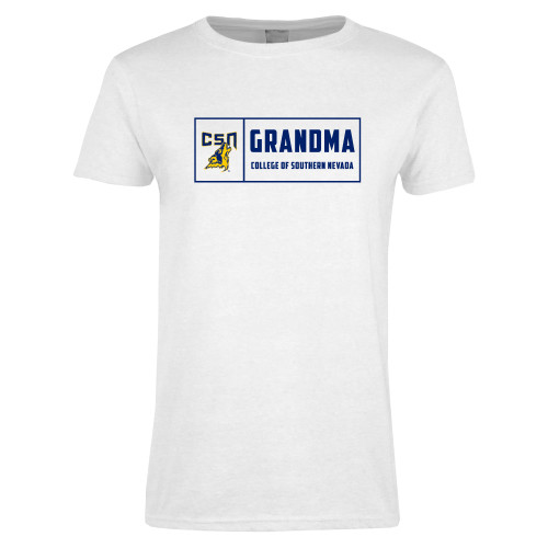  Womens White Short Sleeve Tee - College of Southern Nevada Grandma