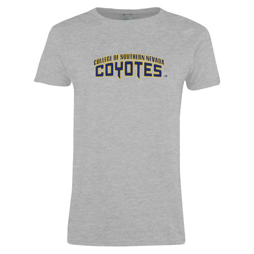  Womens Grey Short Sleeve Tee - College of Southern Nevada Wordmark