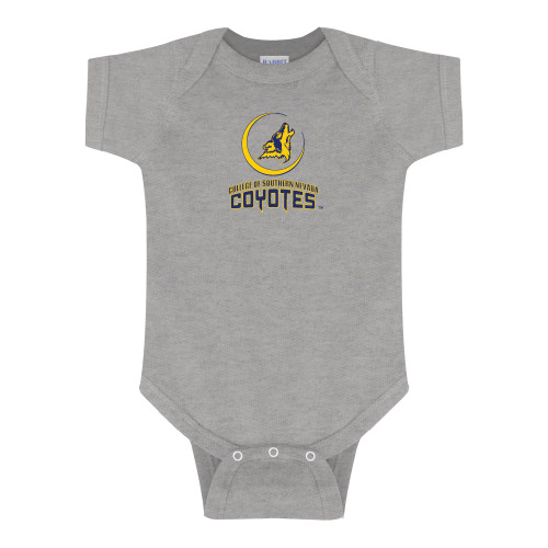  Grey Infant Onesie - College of Southern Nevada Mascot Wordmark Stacked