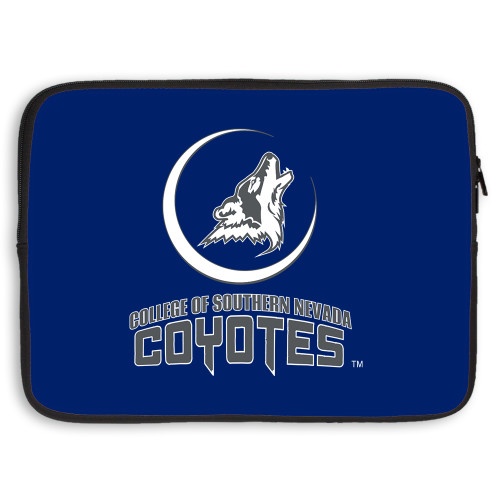  15 inch Neoprene Laptop Sleeve - College of Southern Nevada Mascot Wordmark Stacked