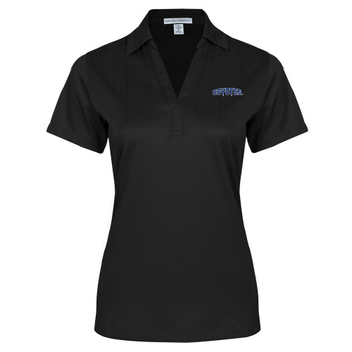  Womens Black Performance Fine Jacquard Polo - College of Southern Nevada Coyotes Wordmark