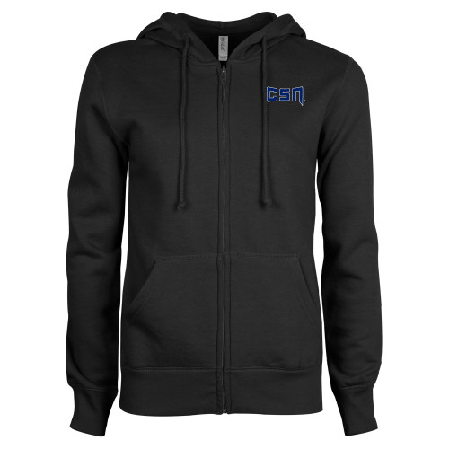  ENZA Womens Black Fleece Full Zip Hoodie - College of Southern Nevada CSN