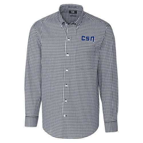  Cutter & Buck Charcoal Gingham Long Sleeve Button Down - College of Southern Nevada CSN