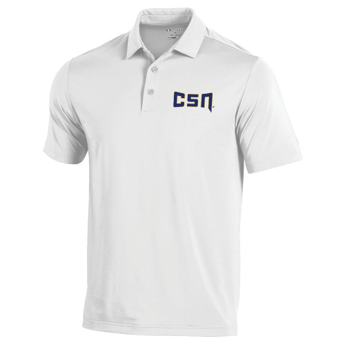 Under Armour White Performance Polo - College of Southern Nevada CSN