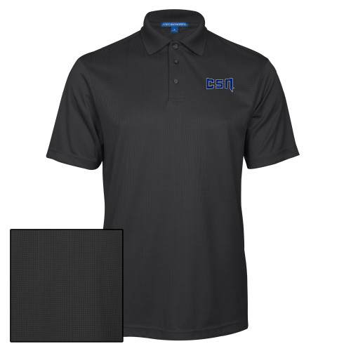  Charcoal Performance Fine Jacquard Polo - College of Southern Nevada CSN