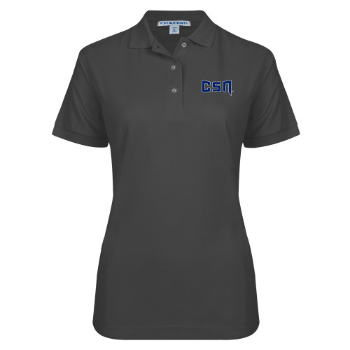  Womens Silk Touch Charcoal Pique Polo - College of Southern Nevada CSN