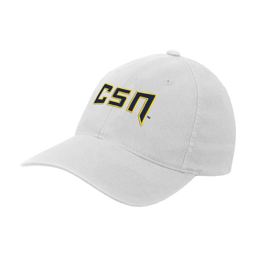  White Flexfit Structured Low Profile Hat - College of Southern Nevada CSN