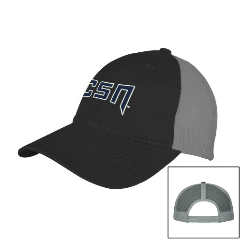  Black/Charcoal Mesh Back Unstructured Low Profile Hat - College of Southern Nevada CSN