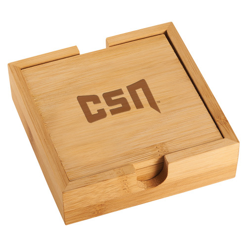  Bamboo Coaster Set - College of Southern Nevada CSN Engraved