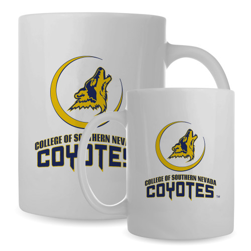  Full Color White Mug 15oz - College of Southern Nevada Mascot Wordmark Stacked