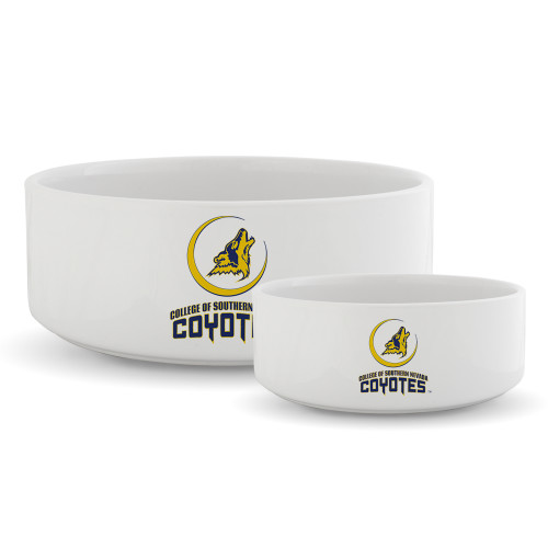  Ceramic Dog Bowl - College of Southern Nevada Mascot Wordmark Stacked