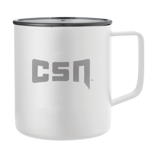  Rover Camp Vacuum Insulated White Mug 14oz - College of Southern Nevada CSN Engraved