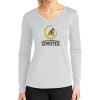 Thumbnail image for  Womens White Performance Long Sleeve V Neck Shirt