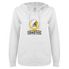 Thumbnail image for  ENZA Womens White V Notch Raw Edge Fleece Hoodie