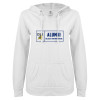 Thumbnail image for  ENZA Womens White V Notch Raw Edge Fleece Hoodie