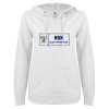 Thumbnail image for  ENZA Womens White V Notch Raw Edge Fleece Hoodie