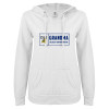 Thumbnail image for  ENZA Womens White V Notch Raw Edge Fleece Hoodie