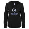 Thumbnail image for  ENZA Womens Black V Notch Raw Edge Fleece Hoodie