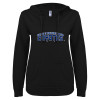 Thumbnail image for  ENZA Womens Black V Notch Raw Edge Fleece Hoodie