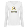 Thumbnail image for  Womens White Long Sleeve V Neck Tee
