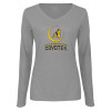 Thumbnail image for  Womens Grey Long Sleeve V Neck Tee 