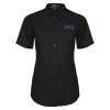 Thumbnail image for  Womens Black Twill Button Up Short Sleeve