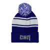 Thumbnail image for  Royal/White Two Tone Knit Pom Beanie w/Cuff