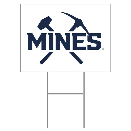  Yard Sign w/Step Stake No Rider Single Sided 18 x 24 - Colorado School of Mines Athletic Lockup