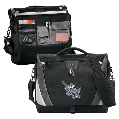  Black/Grey Slope Computer Messenger Bag - Colorado School of Mines Blaster the Burro Mascot