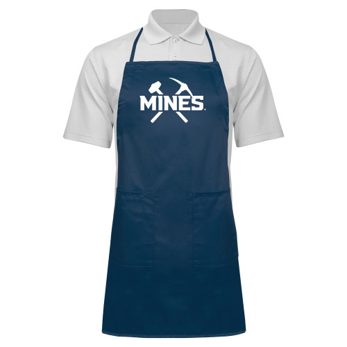  Full Length Navy Apron - Colorado School of Mines Athletic Lockup