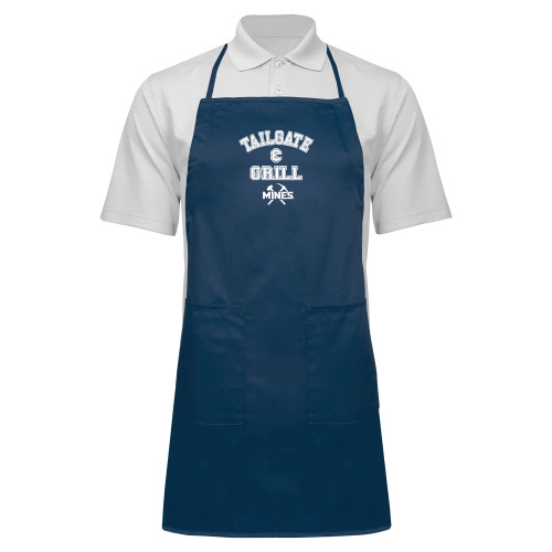  Full Length Navy Apron - Colorado School of Mines Tailgate and Grill