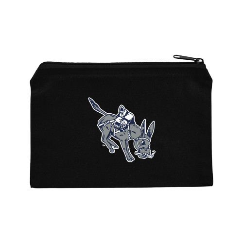  8oz. Black Cotton Travel Pouch - Colorado School of Mines Blaster the Burro Mascot