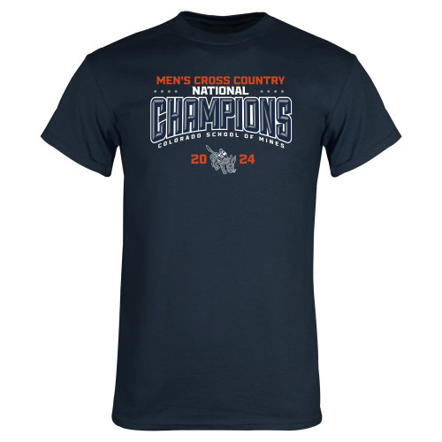  Navy T Shirt - Mens Cross Country RMAC National Champs