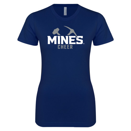  Next Level Womens Navy Boyfriend Tee - Colorado School of Mines Cheer