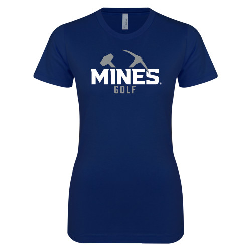  Next Level Womens Navy Boyfriend Tee - Colorado School of Mines Golf