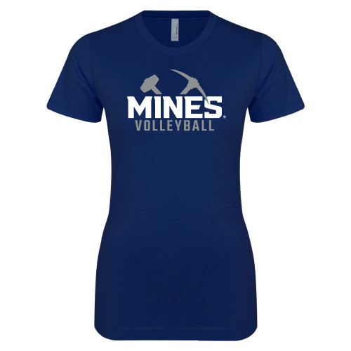  Next Level Womens Navy Boyfriend Tee - Colorado School of Mines Volleyball