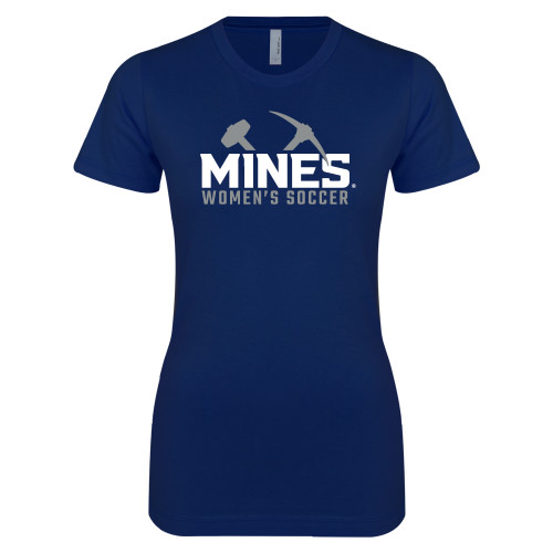  Next Level Womens Navy Boyfriend Tee - Colorado School of Mines Womens Soccer