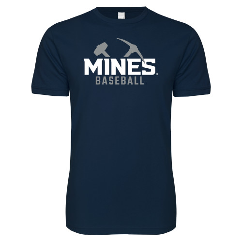  Next Level Navy SoftStyle T Shirt - Colorado School of Mines Baseball