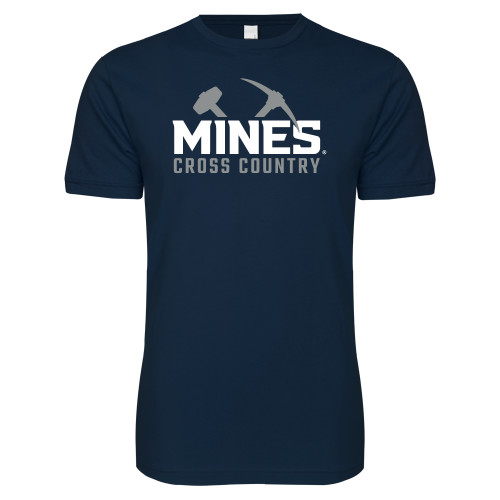  Next Level Navy SoftStyle T Shirt - Colorado School of Mines Cross Country