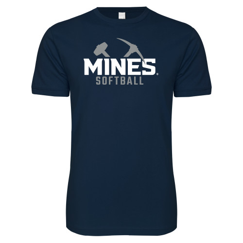  Next Level Navy SoftStyle T Shirt - Colorado School of Mines Softball