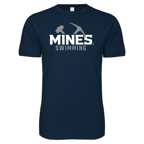  Next Level Navy SoftStyle T Shirt - Colorado School of Mines Swimming