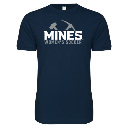  Next Level Navy SoftStyle T Shirt - Colorado School of Mines Womens Soccer