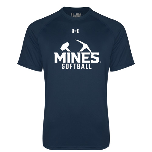  Under Armour Navy Tech Tee - UA - Colorado School of Mines Softball